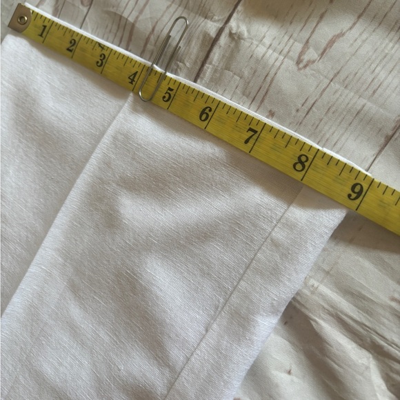 Ladies white linen blend wide leg pants - Picture 10 of 16